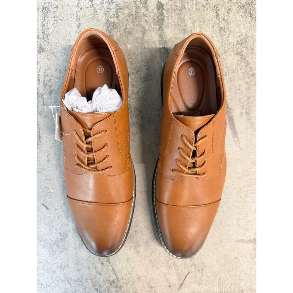 MERIDOS Cap Toe Derby Dress Shoes Classic Brown‎ Size 11 JD01 Business Formal